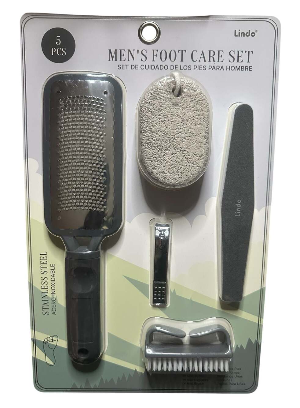 Lindo Men's Foot Care Set 5 Pcs (B5375GY)